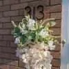 House number/address sign planter - Solid Oak and Black Walnut