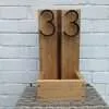 House number/address sign planter - Solid Oak and Black Walnut