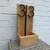 House number/address sign planter - Solid Oak and Black Walnut