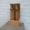 House number/address sign planter - Solid Oak and Black Walnut