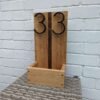 House number/address sign planter - Solid Oak and Black Walnut