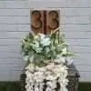 House number/address sign planter - Solid Oak and Black Walnut