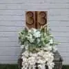 House number/address sign planter - Solid Oak and Black Walnut