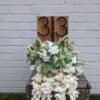 House number/address sign planter - Solid Oak and Black Walnut