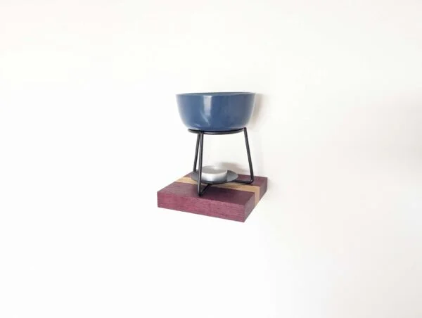 Mini floating screw in shelf - Purpleheart & Oak