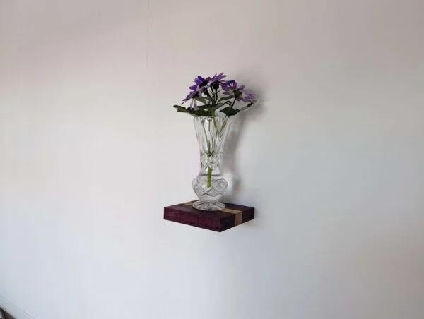 Mini floating screw in shelf - Purpleheart & Oak