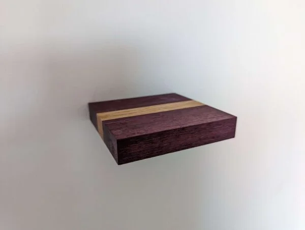 Mini floating screw in shelf - Purpleheart & Oak