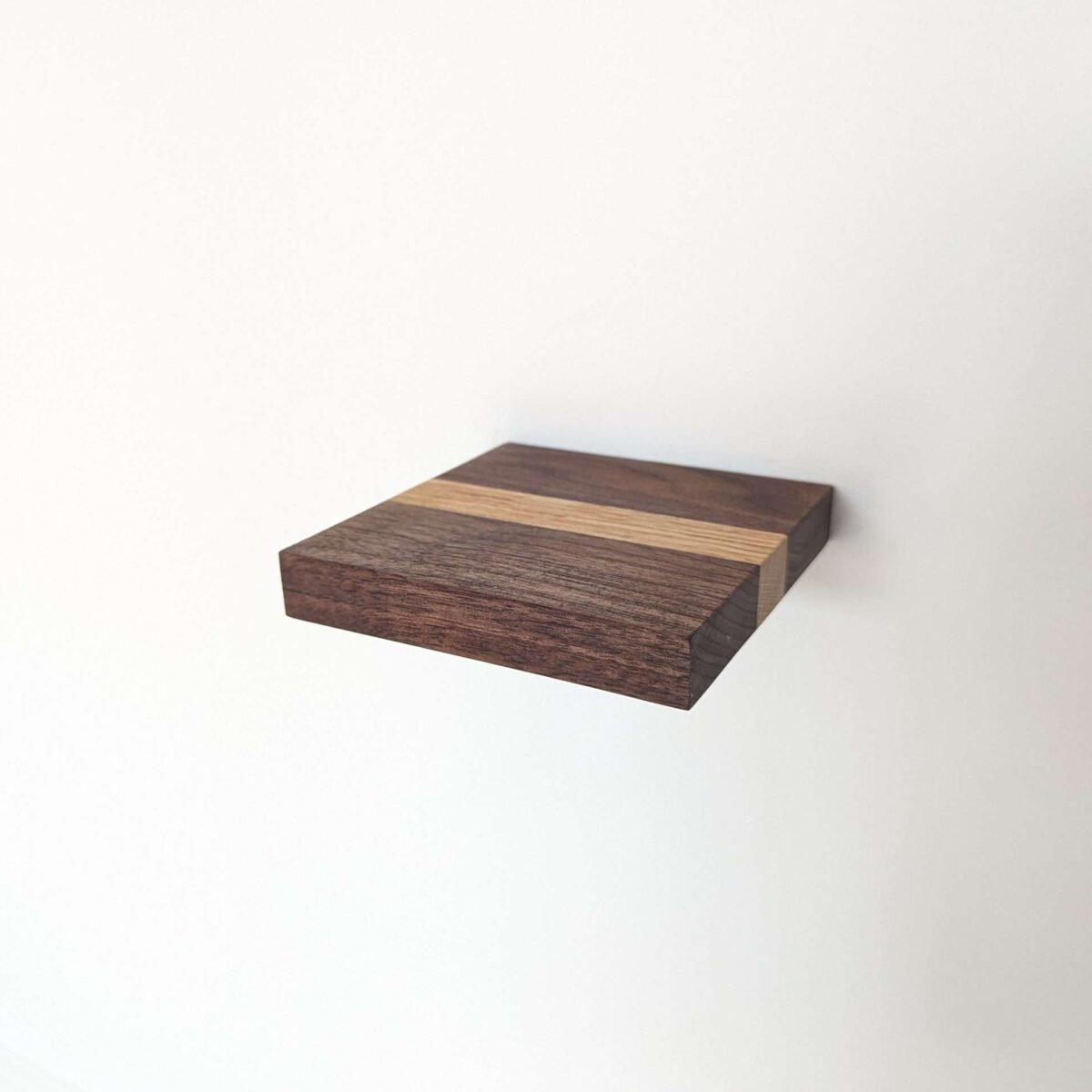 Mini floating screw in shelf - Black Walnut & Oak