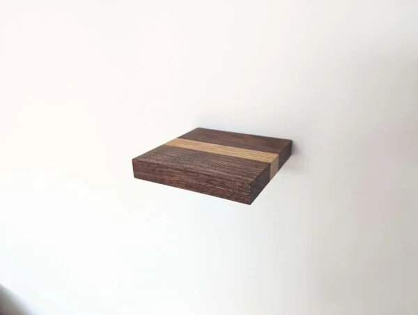 Mini floating screw in shelf - Black Walnut & Oak