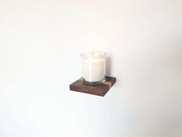 Mini floating screw in shelf - Oak & Black Walnut