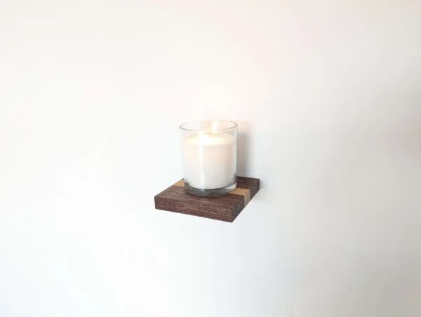 Mini floating screw in shelf - Oak & Black Walnut