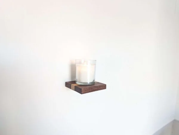 Mini floating screw in shelf - Oak & Black Walnut