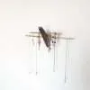 Mini wall necklace jewellery hanger - Black Walnut & Brass