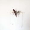 Mini wall necklace jewellery hanger - Black Walnut & Brass