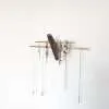 Mini wall necklace jewellery hanger - Black Walnut & Brass