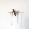 Mini wall necklace jewellery hanger - Black Walnut & Brass