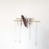 Mini wall necklace jewellery hanger - Black Walnut & Brass