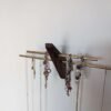 Mini wall necklace jewellery hanger - Black Walnut & Brass