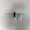 Mini wall necklace jewellery hanger - Black Walnut & Brass