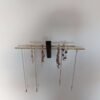 Mini wall necklace jewellery hanger - Black Walnut & Brass