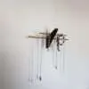 Mini wall necklace jewellery hanger - Black Walnut & Brass
