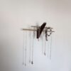 Mini wall necklace jewellery hanger - Black Walnut & Brass