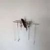 Mini wall necklace jewellery hanger - Black Walnut & Brass