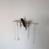 Mini wall necklace jewellery hanger - Black Walnut & Brass
