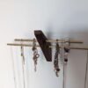 Mini wall necklace jewellery hanger - Black Walnut & Brass