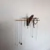 Mini wall necklace jewellery hanger - Black Walnut & Brass