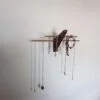 Mini wall necklace jewellery hanger - Black Walnut & Brass