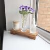 Low profile Windowsill stand, bathroom and countertop riser, plant display shelf, shop display - Solid Oak