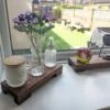 Low profile Windowsill stand/riser, bathroom and countertop shelf, plant display, shop display - Solid Black Walnut