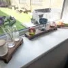 Low profile Windowsill stand/riser, bathroom and countertop shelf, plant display, shop display - Solid Black Walnut