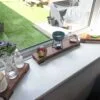 Low profile Windowsill stand/riser, bathroom and countertop shelf, plant display, shop display - Solid Black Walnut