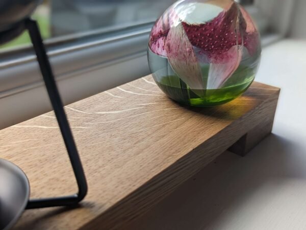 Low profile Windowsill stand, bathroom and countertop riser, plant display shelf, shop display - Solid Oak