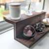 Floating countertop shelf, Windowsill stand, bathroom shelf, plant display shelf, shop display - Solid Black Walnut
