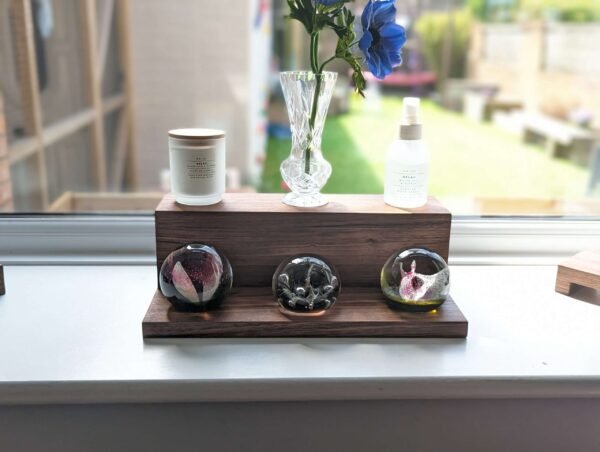Floating countertop shelf, Windowsill stand, bathroom shelf, plant display shelf, shop display - Solid Black Walnut