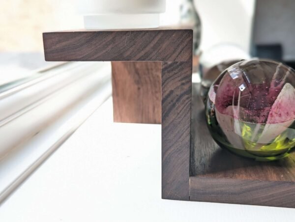 Floating countertop shelf, Windowsill stand, bathroom shelf, plant display shelf, shop display - Solid Black Walnut
