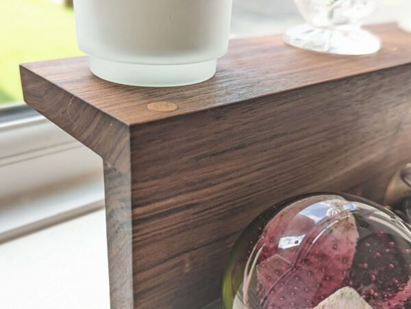 Floating countertop shelf, Windowsill stand, bathroom shelf, plant display shelf, shop display - Solid Black Walnut