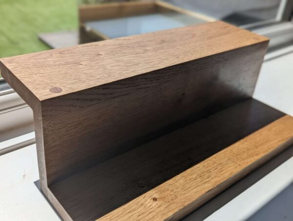 Solid Oak floating display shelf, Countertop riser stand, crystal display, windowsill stand
