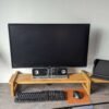 Our truly unique take on an adjustable monitor riser/stand comprising of solid Oak throughout.