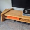 Our truly unique take on an adjustable monitor riser/stand comprising of solid Oak throughout.