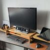 Our truly unique take on an adjustable monitor riser/stand comprising of solid Oak throughout.
