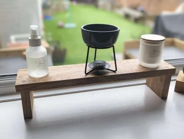 Raised kitchen stand, countertop shelf, crystal altar, windowsill riser, bathroom shelf - Solid Oak