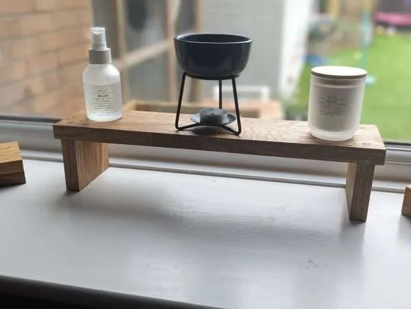 Raised kitchen stand, countertop shelf, crystal altar, windowsill riser, bathroom shelf - Solid Oak