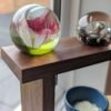 Black Walnut Square Countertop shelf stand, bathroom riser organiser, crystal display pedestal