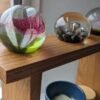 Oak Square Countertop shelf stand, bathroom riser organiser, crystal display pedestal