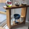 Oak Square Countertop shelf stand, bathroom riser organiser, crystal display pedestal