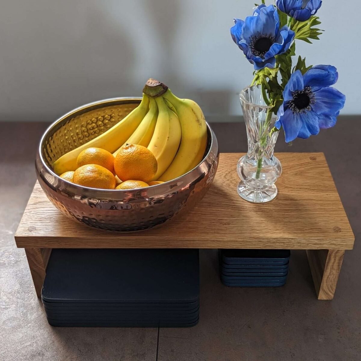 Dining table runner/centerpiece, Countertop shelf riser - Solid Oak